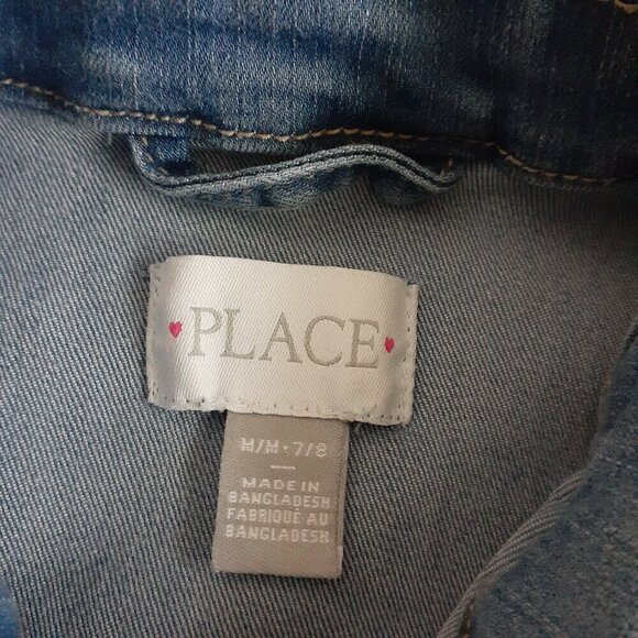 The Children's Place Girl's Size Medium (7/8) Light Wash Denim Jean Jacket - Picture 4 of 11